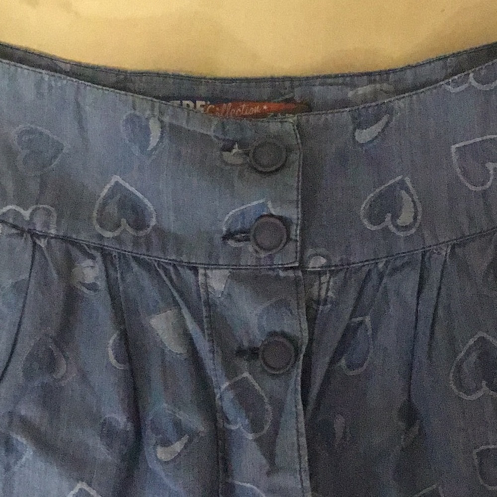 Lovely ZARA denim skirt with hearts pattern  - Picture 2 of 6